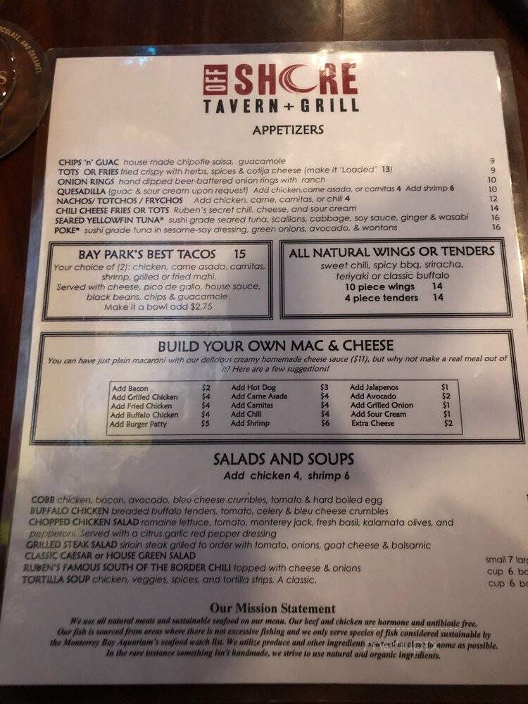 Off Shore - San Diego, CA menu_pic