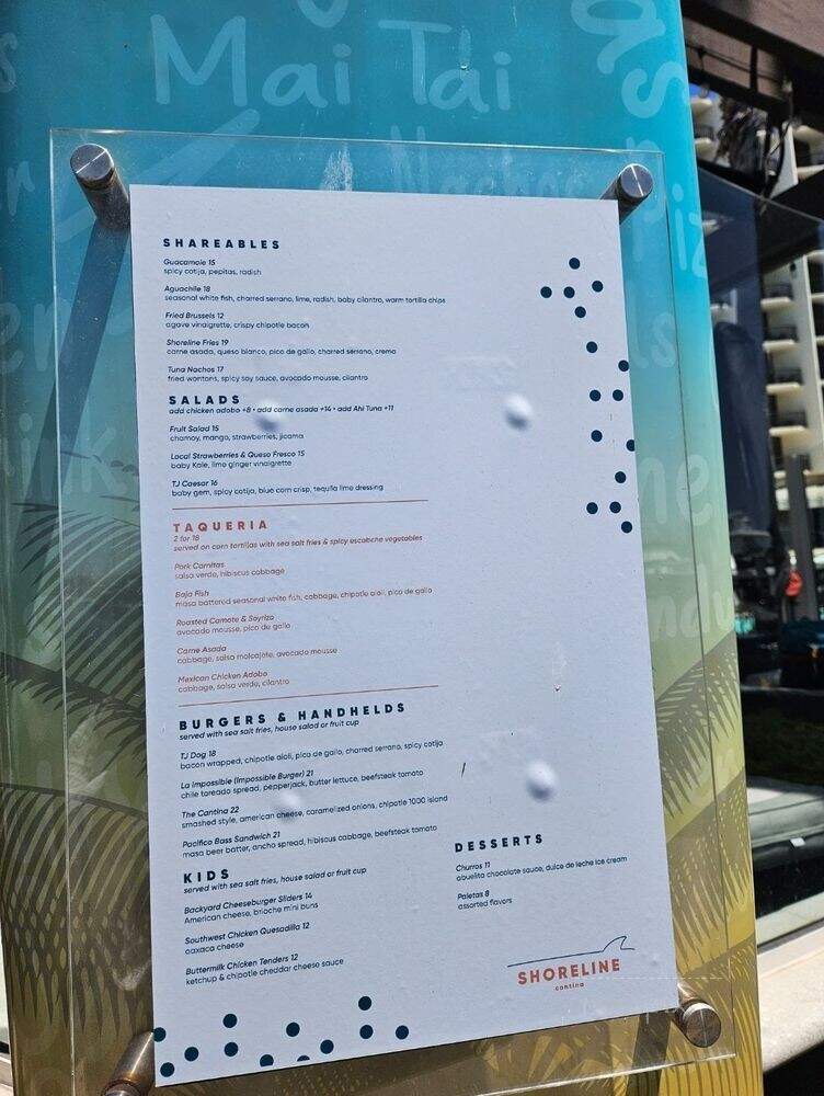 Shoreline - San Diego, CA menu_pic