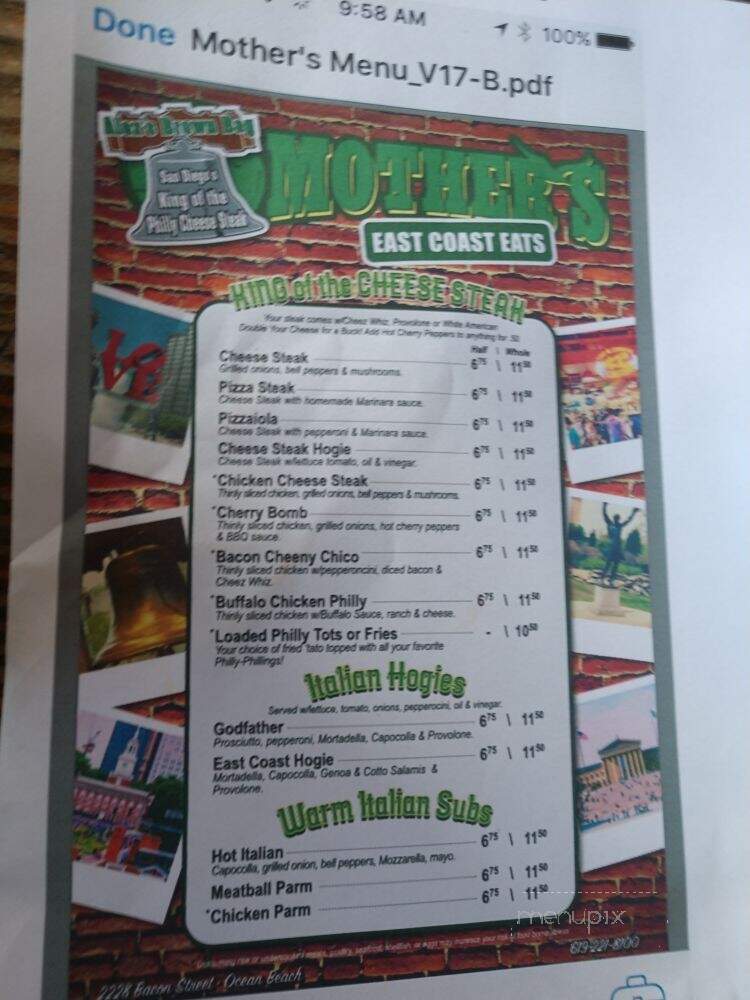 Alex's Brown Bag - San Diego, CA menu_pic