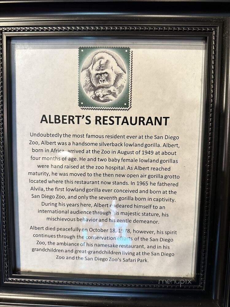 Albert's Restaurant - San Diego, CA menu_pic