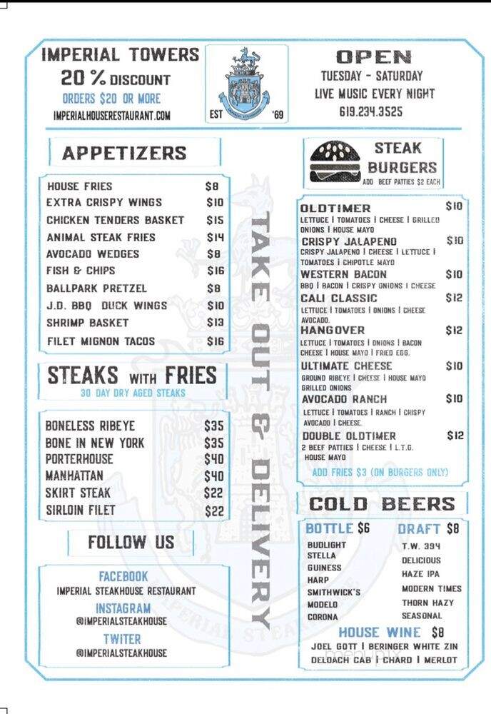 Imperial House Continental - San Diego, CA menu_pic