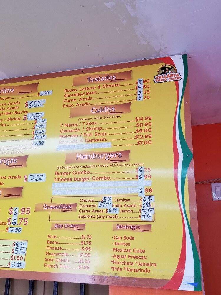 Vallarta Taco Shop - San Diego, CA menu_pic