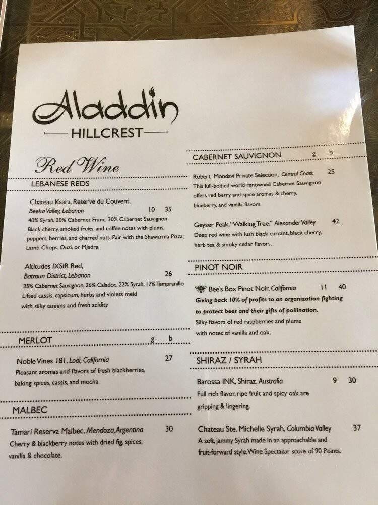 Aladdin Mediterranean Cafe - San Diego, CA