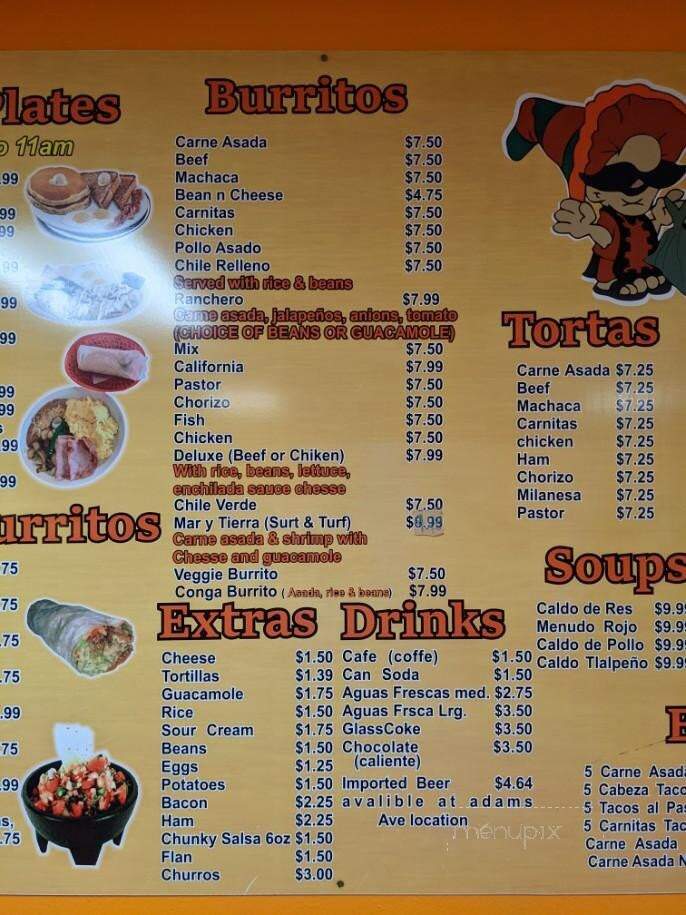 Mauricio's Restaurants - San Diego, CA menu_pic