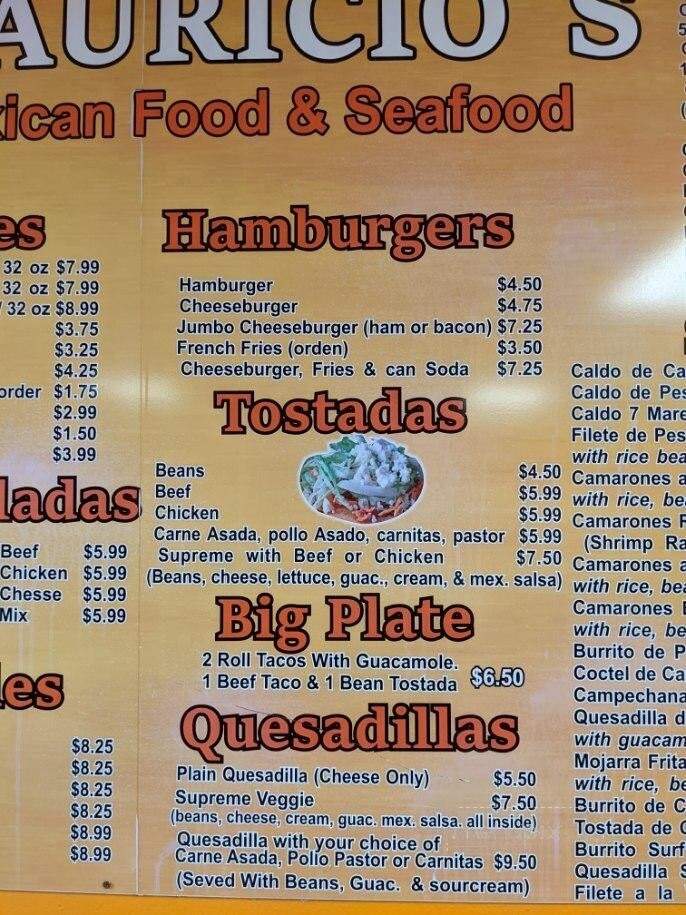 Mauricio's Restaurants - San Diego, CA menu_pic