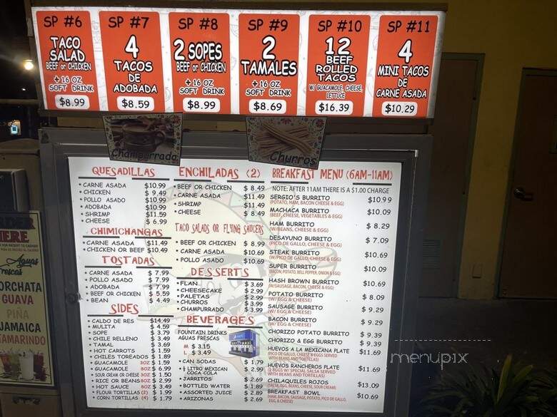 Super Sergio's - National City, CA menu_pic