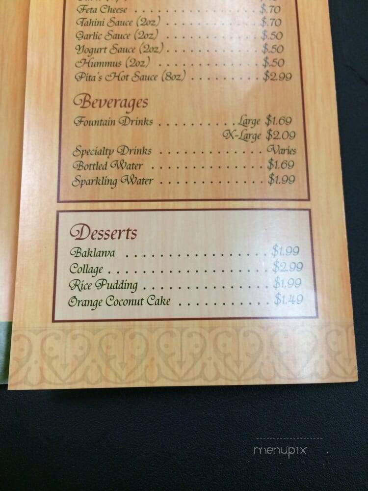 Pita's Mediterranean Grill - San Marcos, CA menu_pic