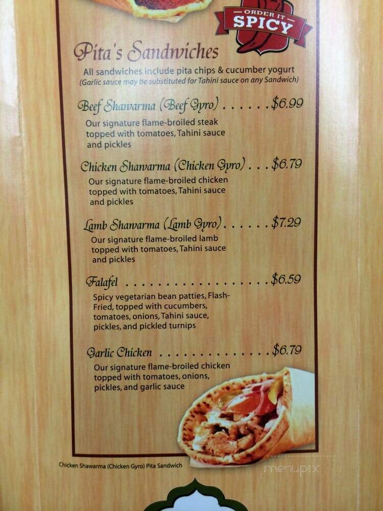 Pita's Mediterranean Grill - San Marcos, CA menu_pic