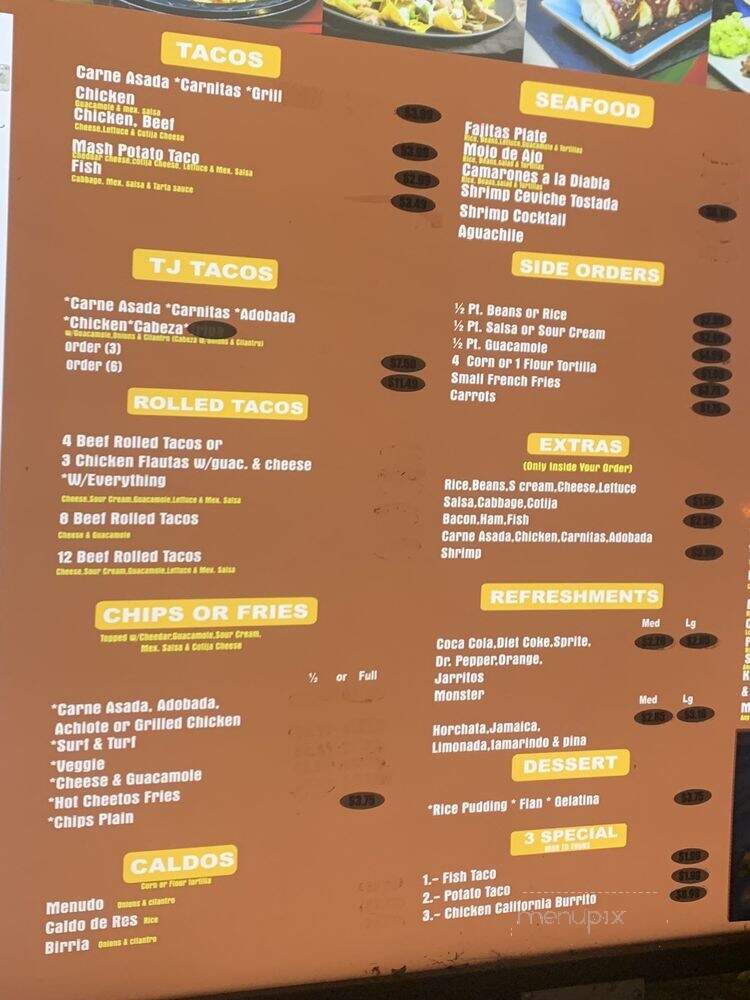 Santana Mexican Food - San Diego, CA menu_pic