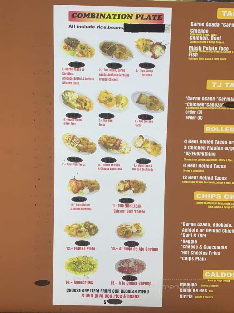 Santana Mexican Food - San Diego, CA menu_pic