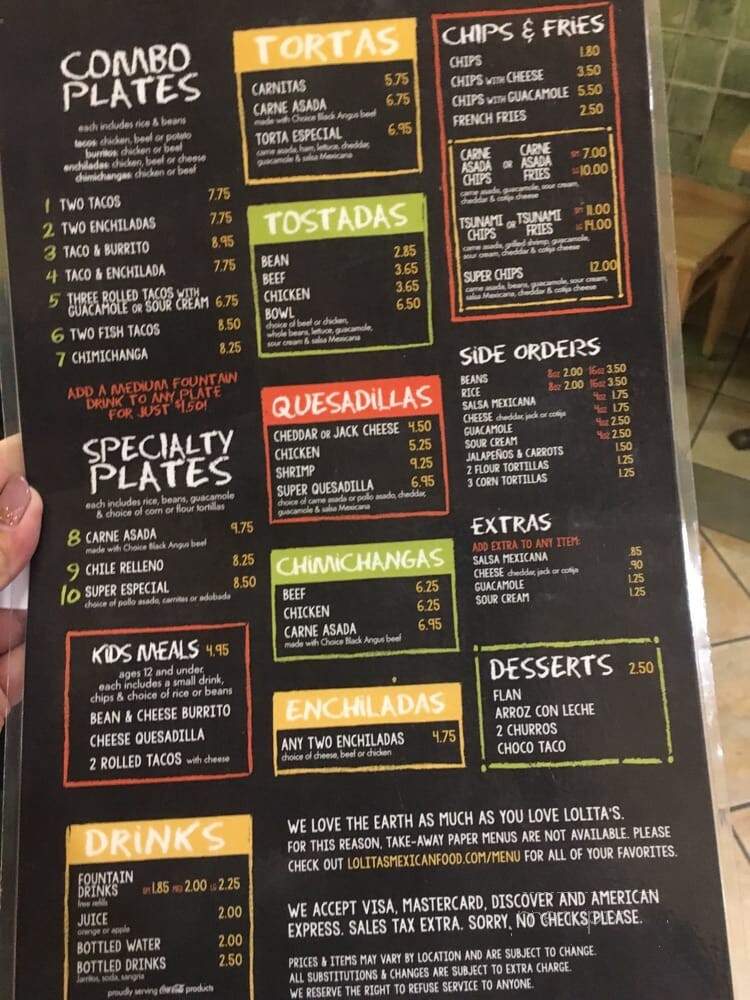 Lolita's Taco Shop - Bonita, CA menu_pic