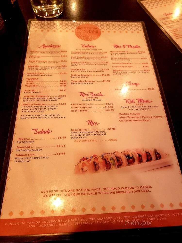 California Sushi Bar - Chula Vista, CA menu_pic