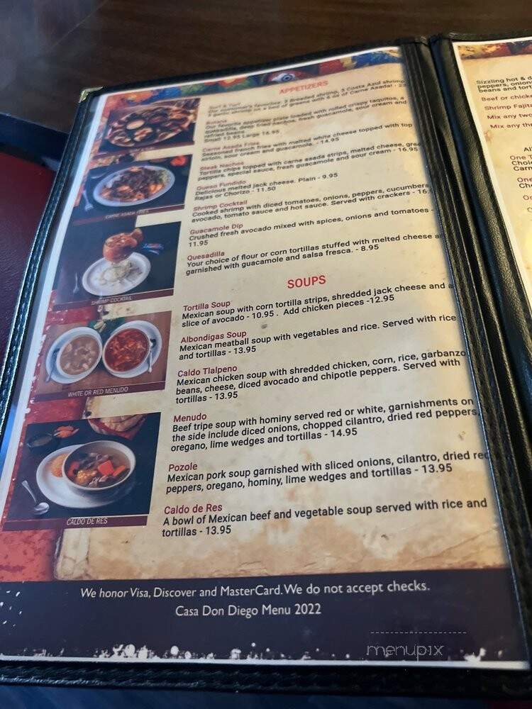 Casa Don Diego Restaurant - Chula Vista, CA menu_pic