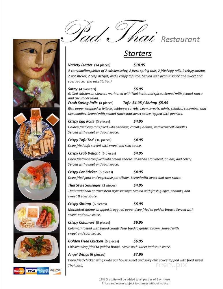 Padthai Restaurant - Escondido, CA menu_pic