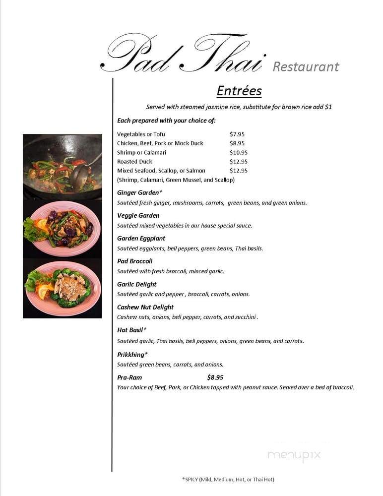 Padthai Restaurant - Escondido, CA menu_pic