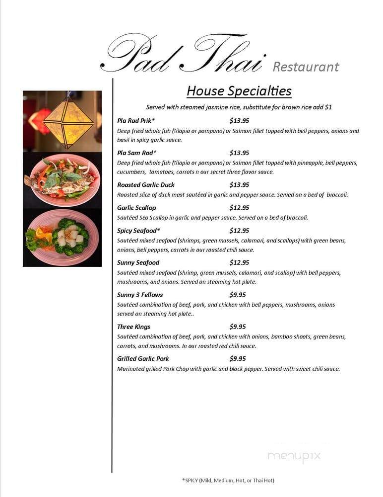 Padthai Restaurant - Escondido, CA menu_pic