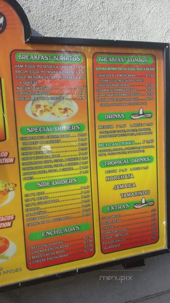 Roberto's Mexican Food - San Diego, CA menu_pic