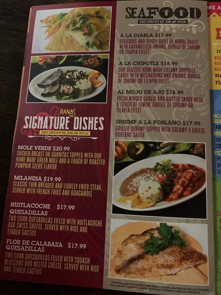 Ranas.com - Spring Valley, CA menu_pic