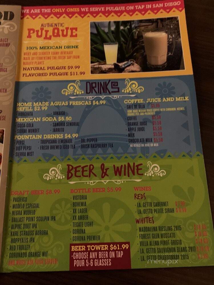Ranas.com - Spring Valley, CA menu_pic