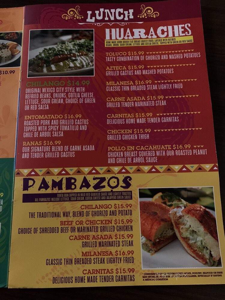 Ranas.com - Spring Valley, CA menu_pic