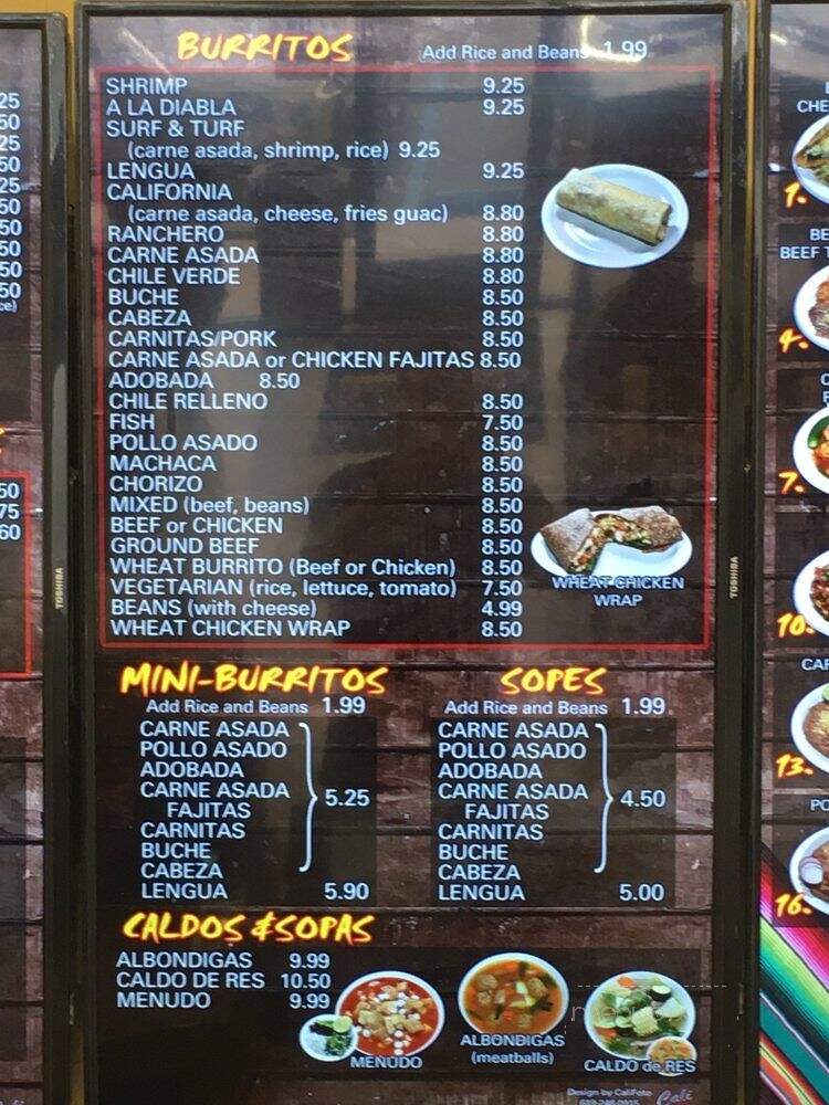 La Mesita Mexican Food - La Mesa, CA menu_pic