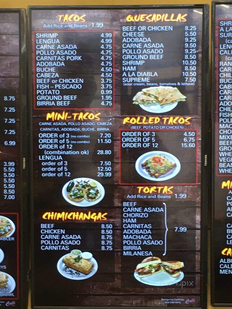 La Mesita Mexican Food - La Mesa, CA menu_pic