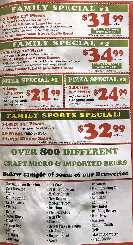 Bottle Shop Pizza - El Cajon, CA