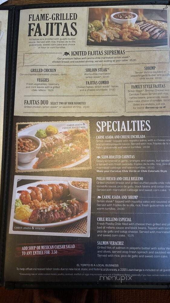 El Torito Mexican Grill - La Mesa, CA menu_pic