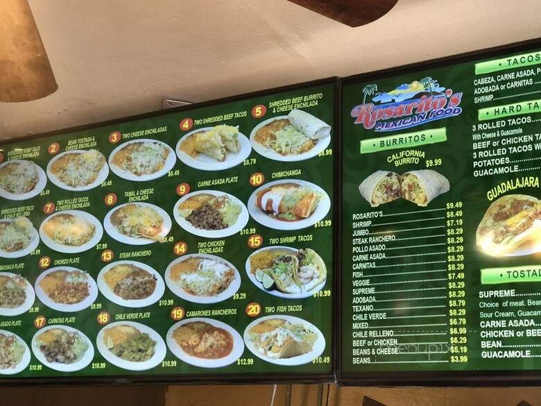 Rosarito Taco Shop - Lemon Grove, CA menu_pic