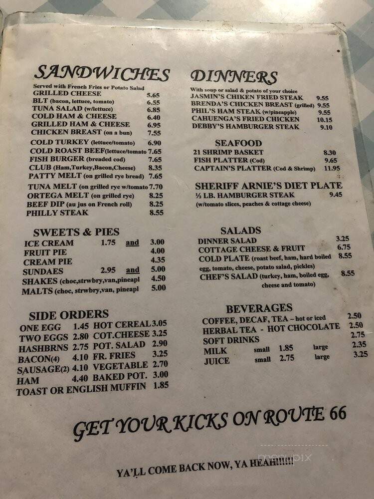 Bag-Dad Cafe - Newberry Springs, CA menu_pic