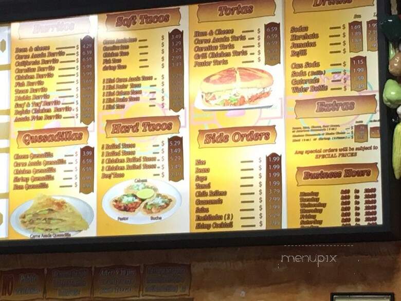 Ochoa's Mexican Food - El Cajon, CA menu_pic