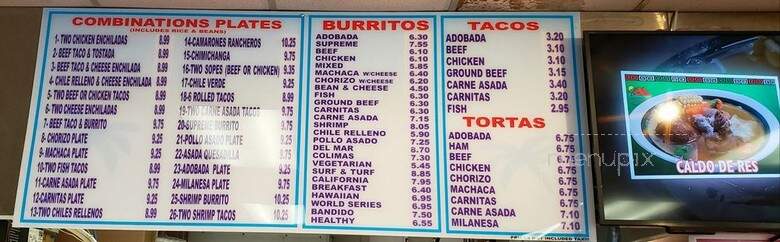 Colimas Mexican Food - El Cajon, CA menu_pic