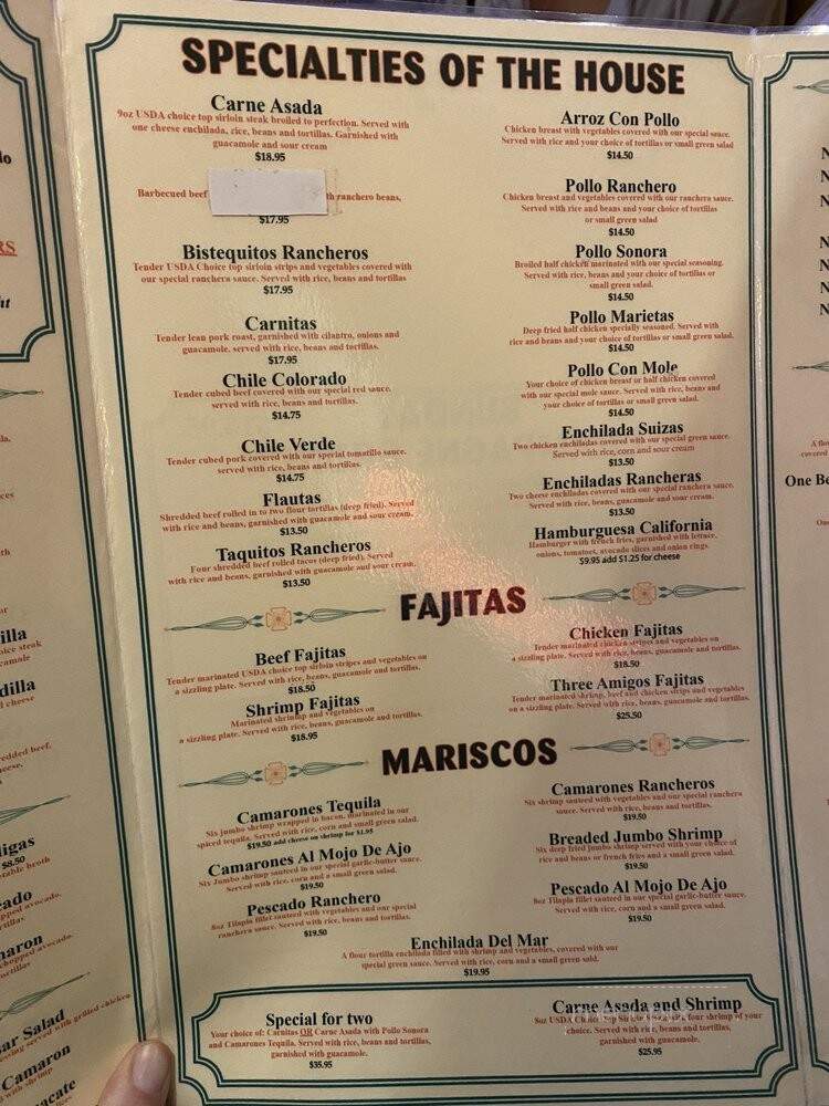 Marieta's East - El Cajon, CA menu_pic