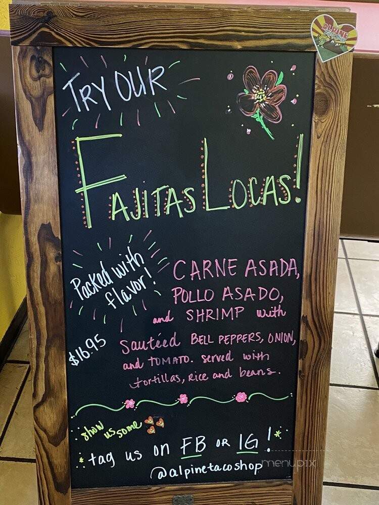 Alpine Taco Shop - Alpine, CA menu_pic
