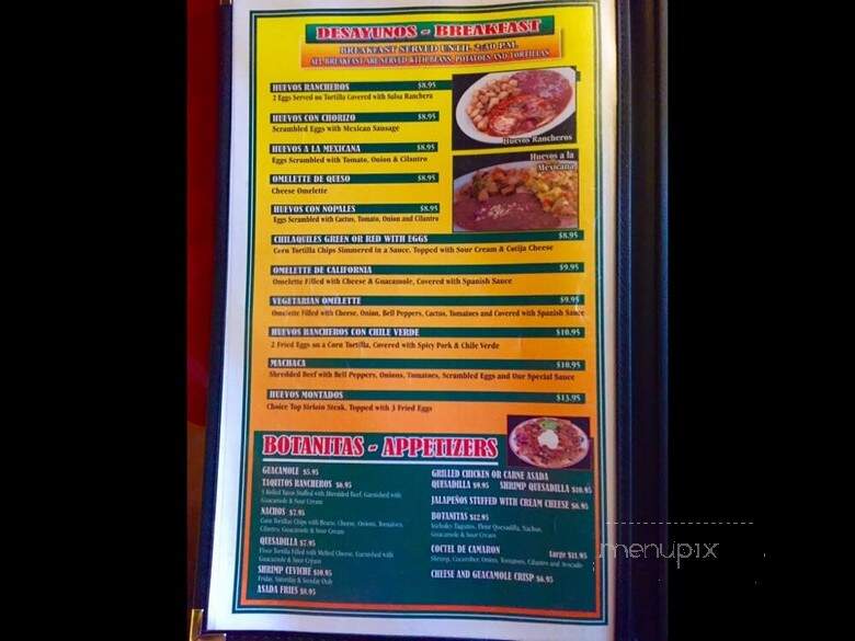 Pablito's Of The Desert - Borrego Springs, CA menu_pic