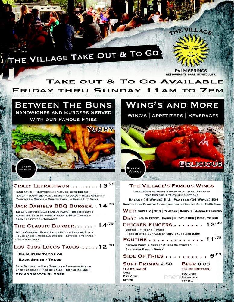 Village Pub - Palm Springs, CA menu_pic