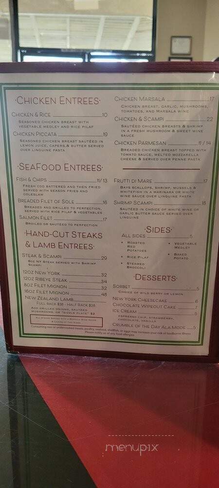 Capri Italian Restaurant - Desert Hot Springs, CA menu_pic