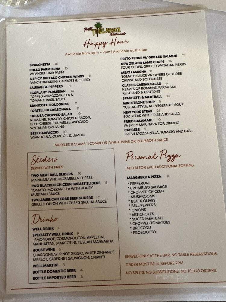 Trilussa - Cathedral City, CA menu_pic