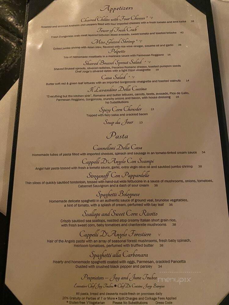 Jillian's - Palm Desert, CA menu_pic