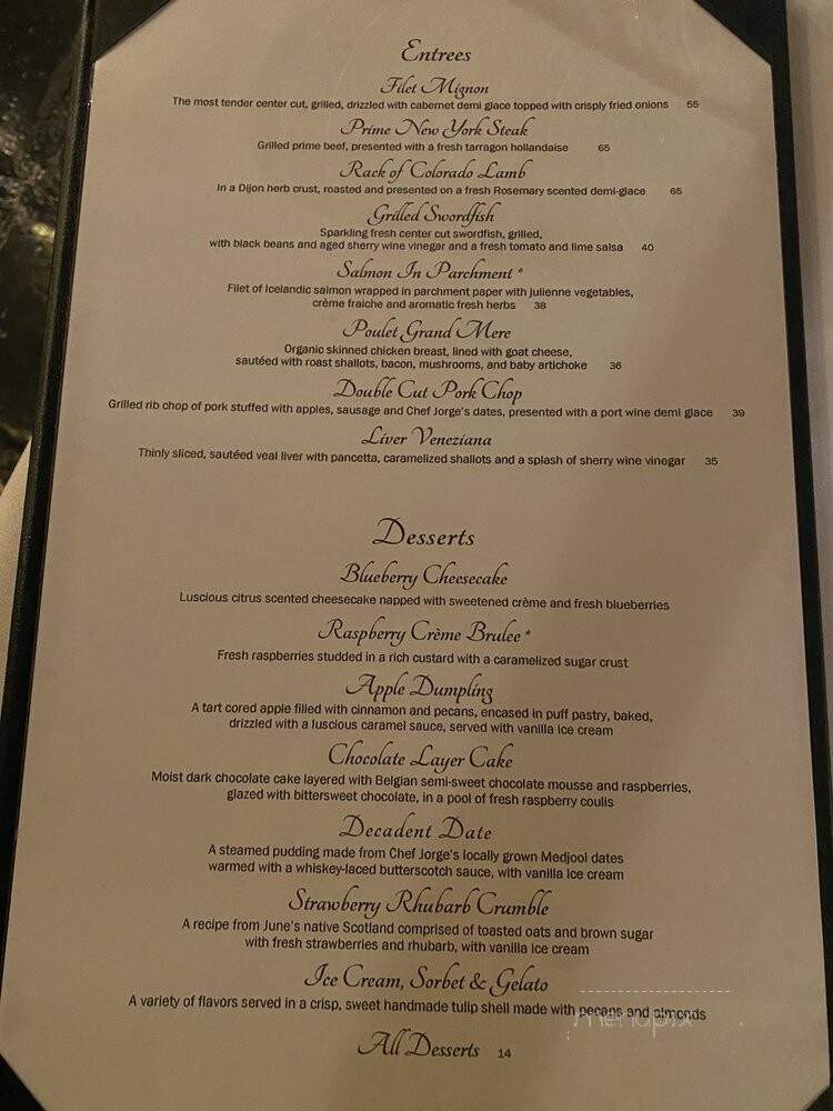 Jillian's - Palm Desert, CA menu_pic