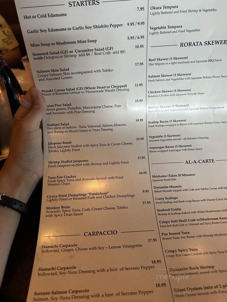 Okura Robata Grill - La Quinta, CA menu_pic