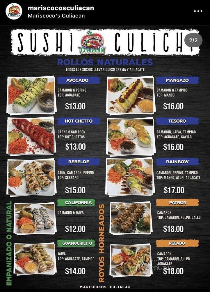 Mariscoco's Culiacan - Coachella, CA menu_pic