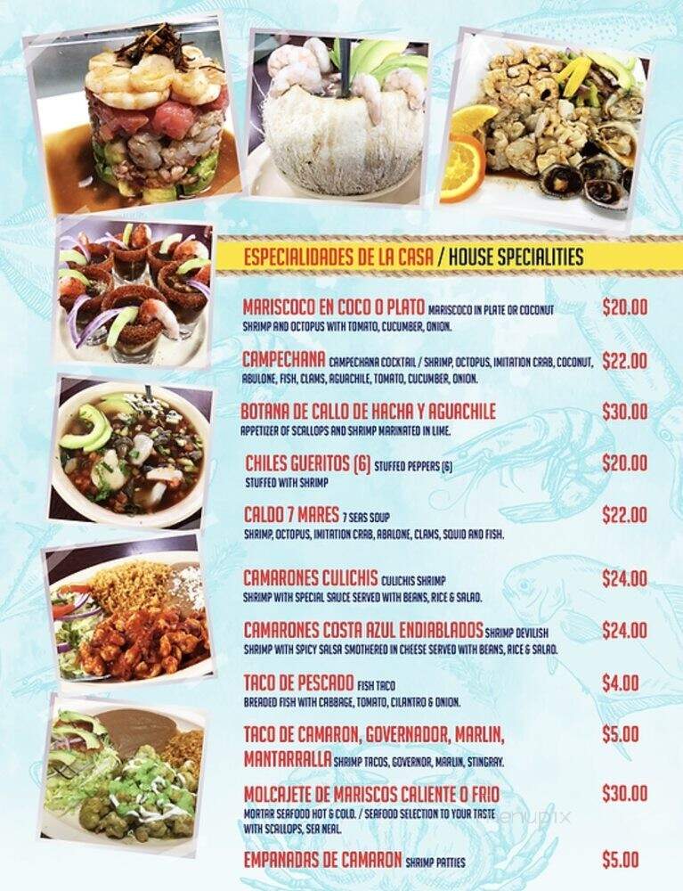 Mariscoco's Culiacan - Coachella, CA menu_pic