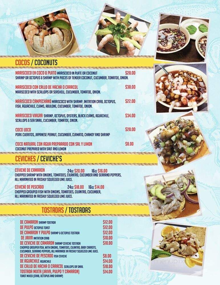 Mariscoco's Culiacan - Coachella, CA menu_pic