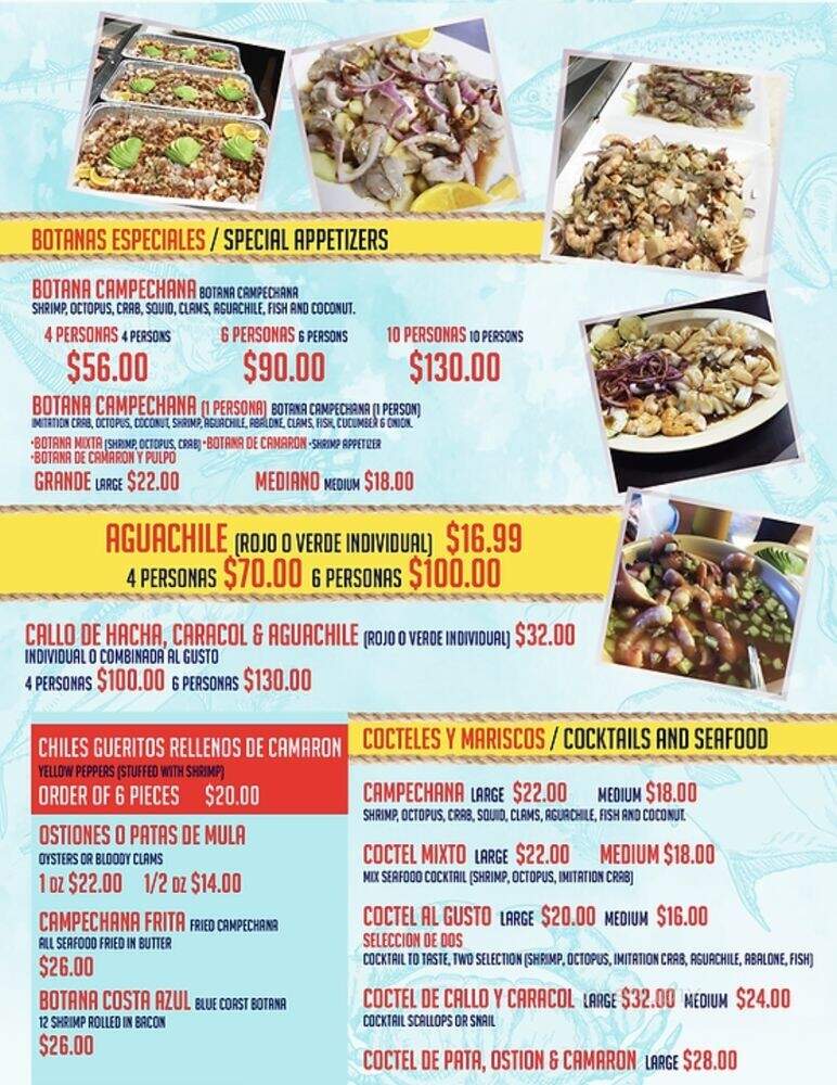 Mariscoco's Culiacan - Coachella, CA menu_pic