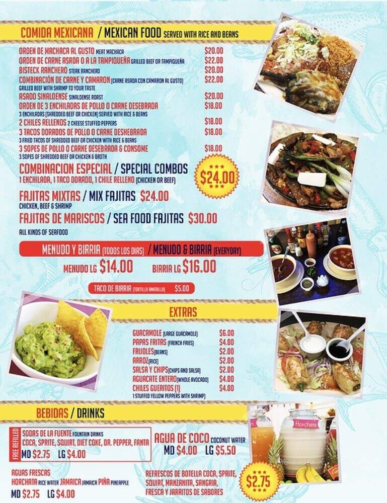 Mariscoco's Culiacan - Coachella, CA menu_pic