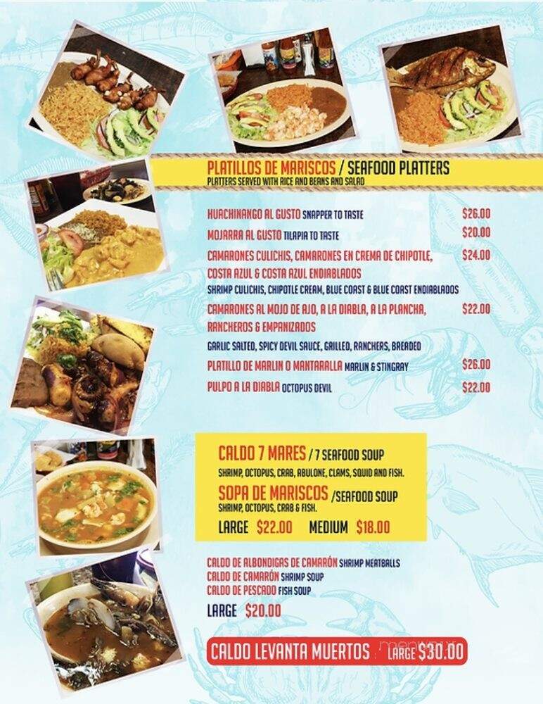 Mariscoco's Culiacan - Coachella, CA menu_pic