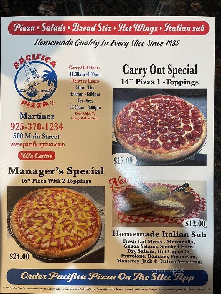 Pacifica Pizza - Martinez, CA
