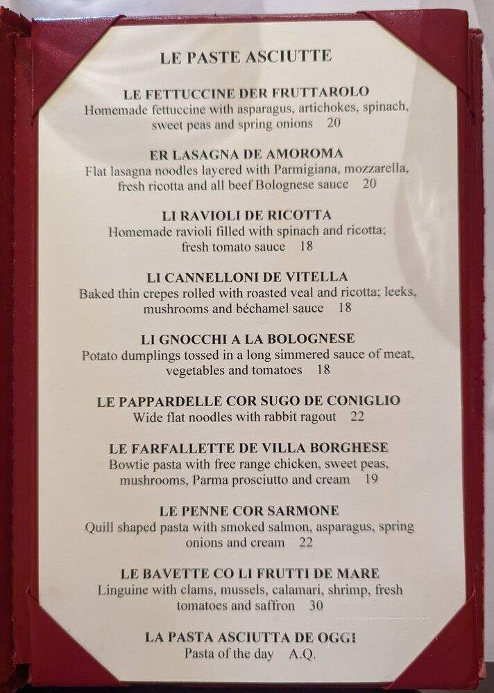 Ristorante Amoroma - Moraga, CA menu_pic