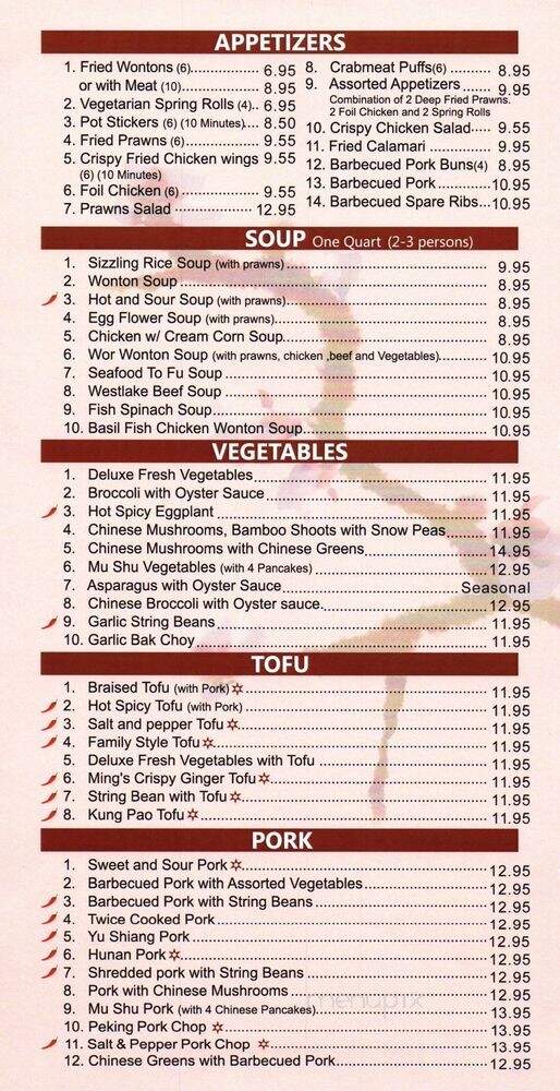 Ming's Chinese Restaurant - Pleasant Hill, CA menu_pic